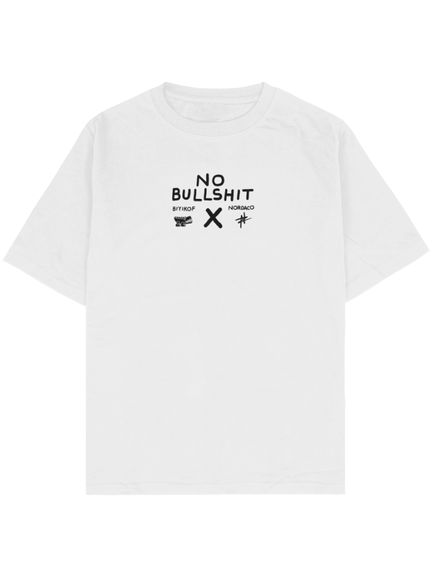 NO BULLSHIT OFF WHITE  SİYAH OVERSIZE TSHIRT