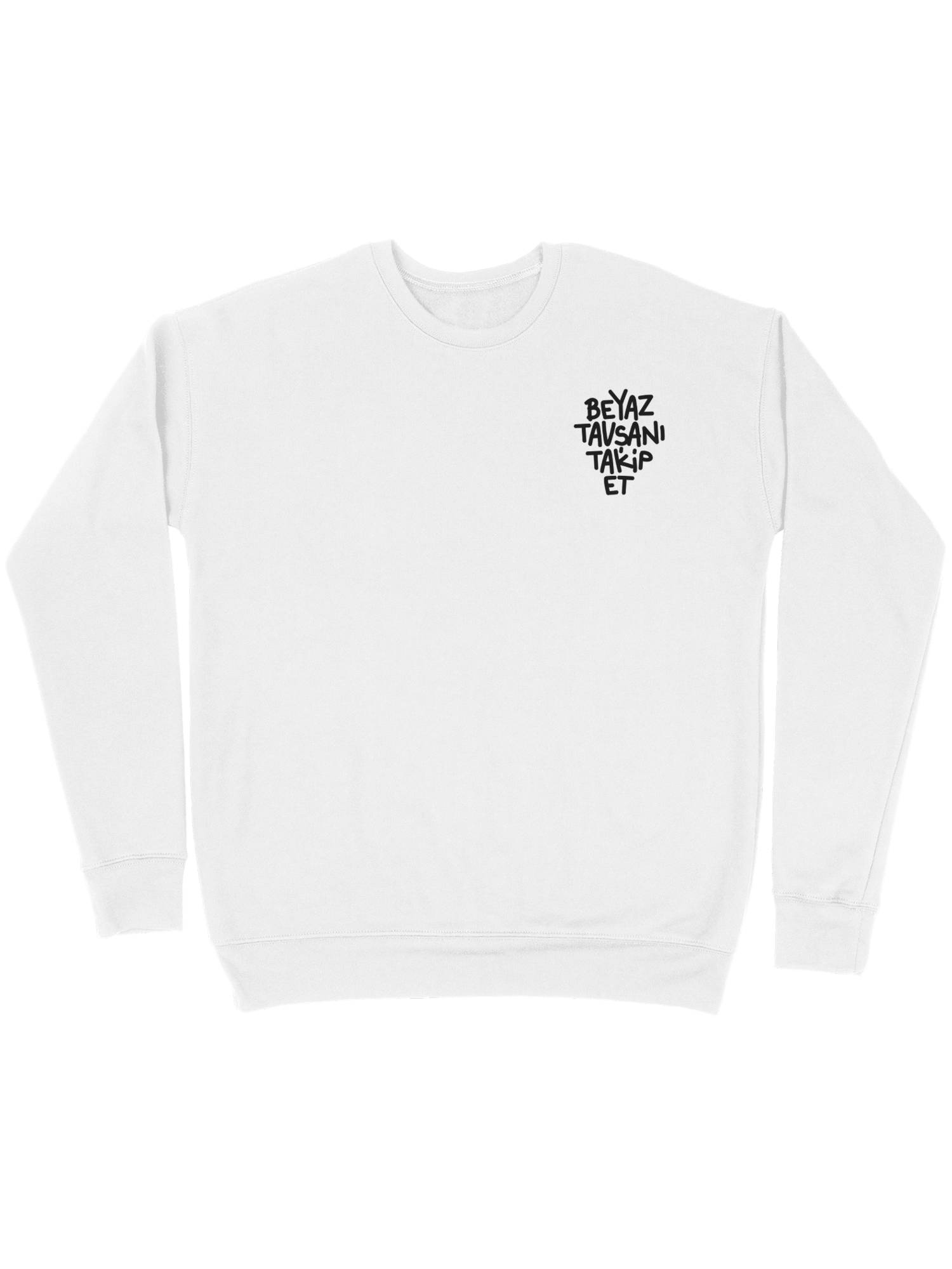 Beyaz Tavşanı Takip Et Sweatshirt