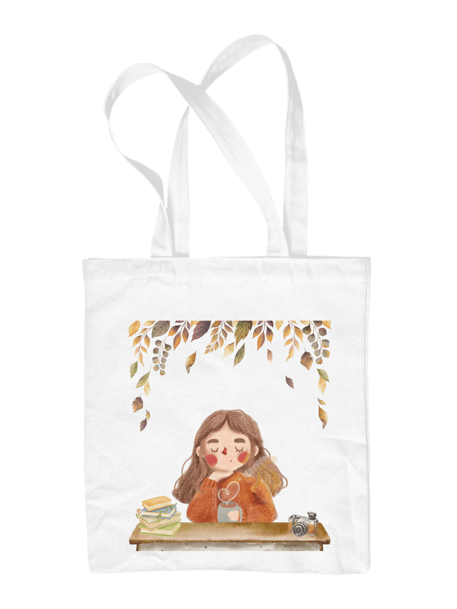 Kahve İçen Kız Bez Çanta