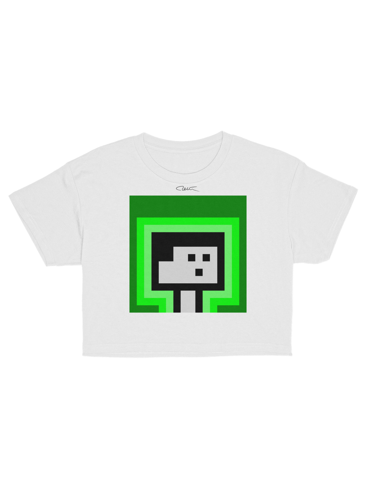 Pixel Art Green Crop Top