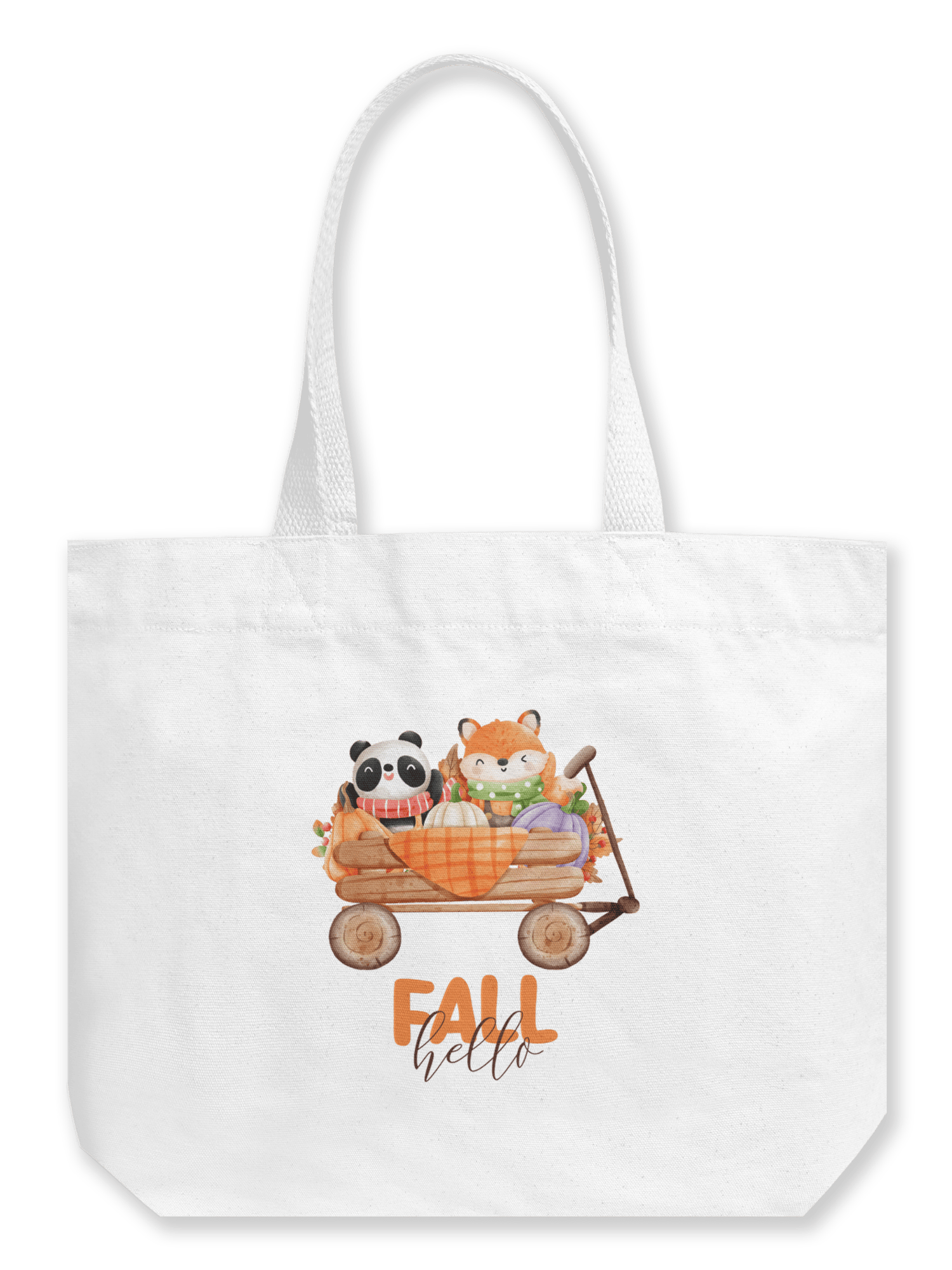 Panda ve Tilki Kanvas Çanta