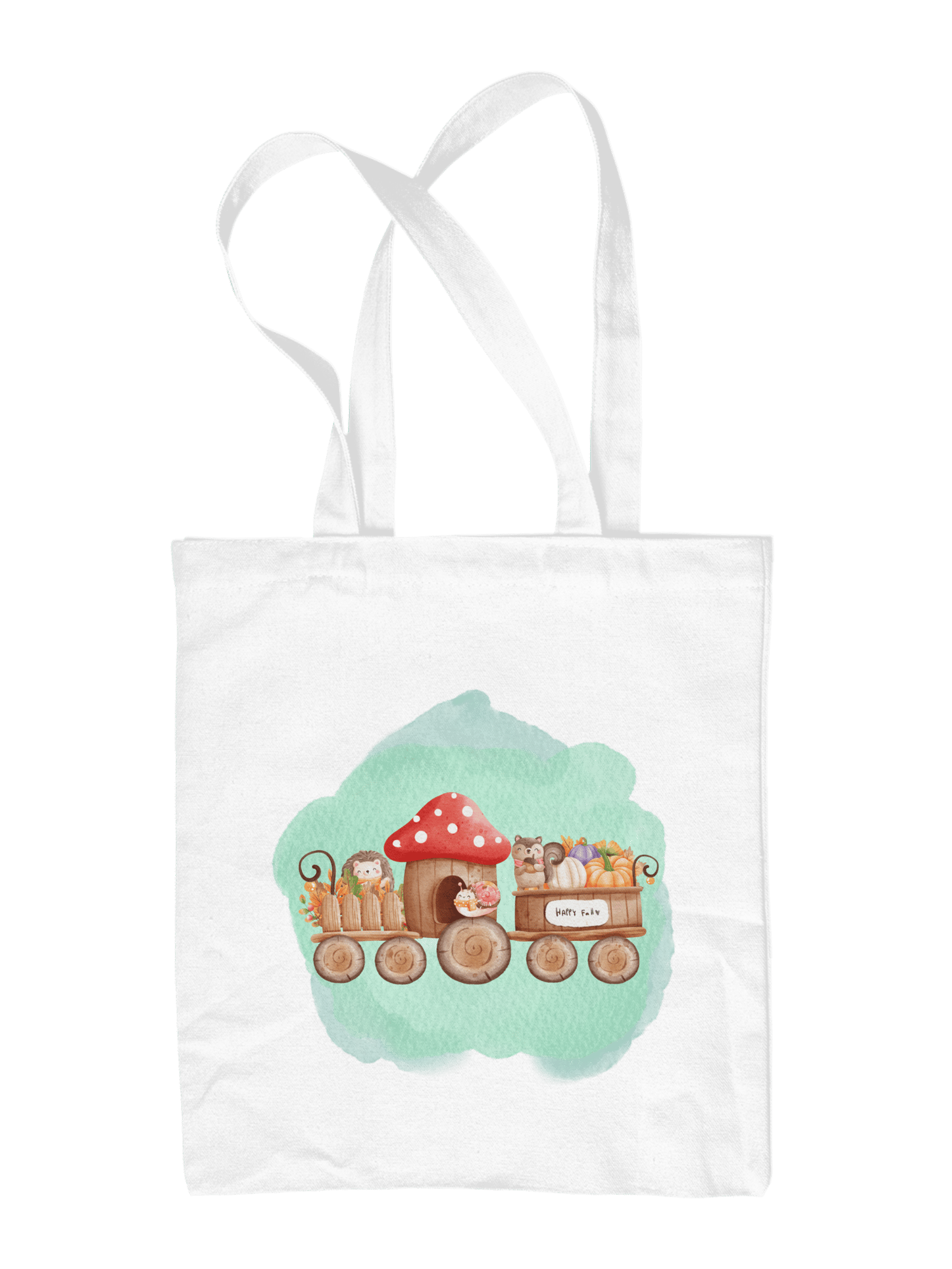 Güz Treni Bez Çanta Yeşil