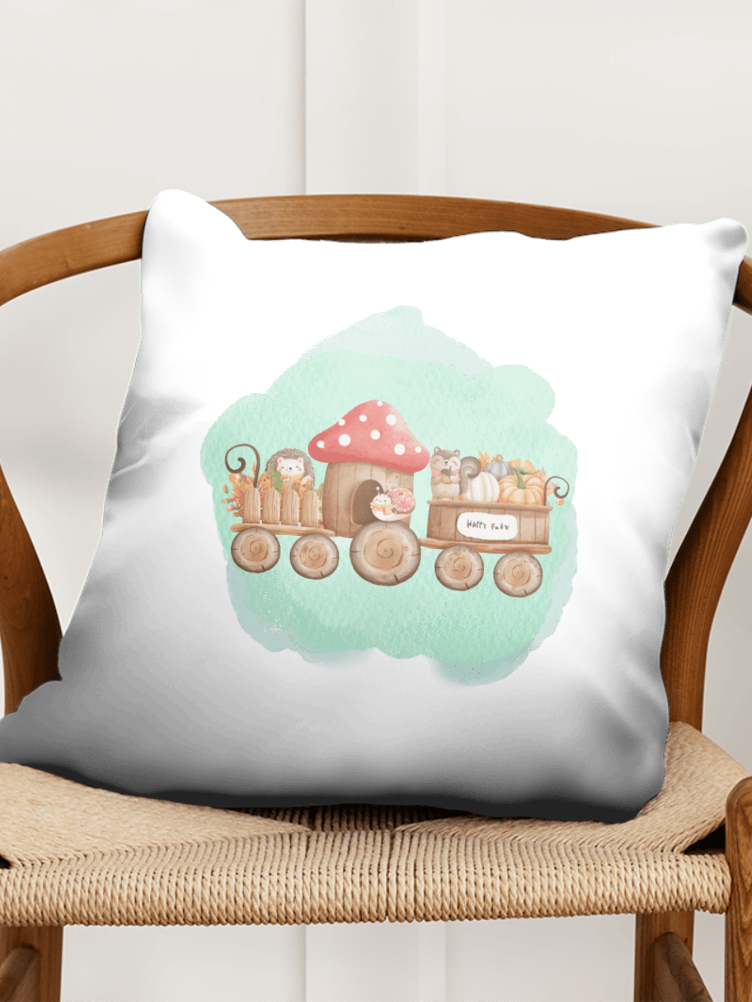 Güz Treni Yastık Yeşil