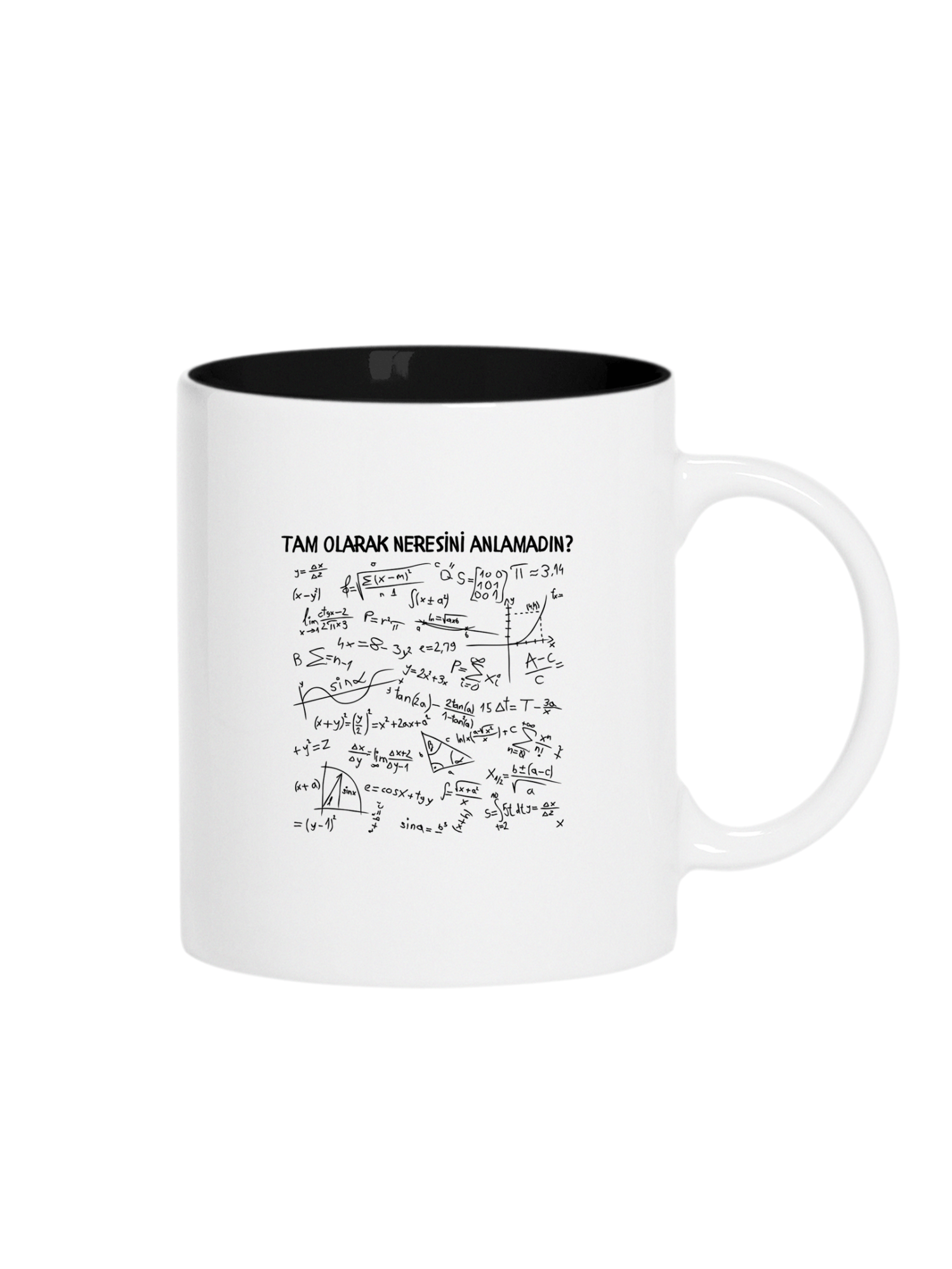 Matematik Giyim Siyah Kupa