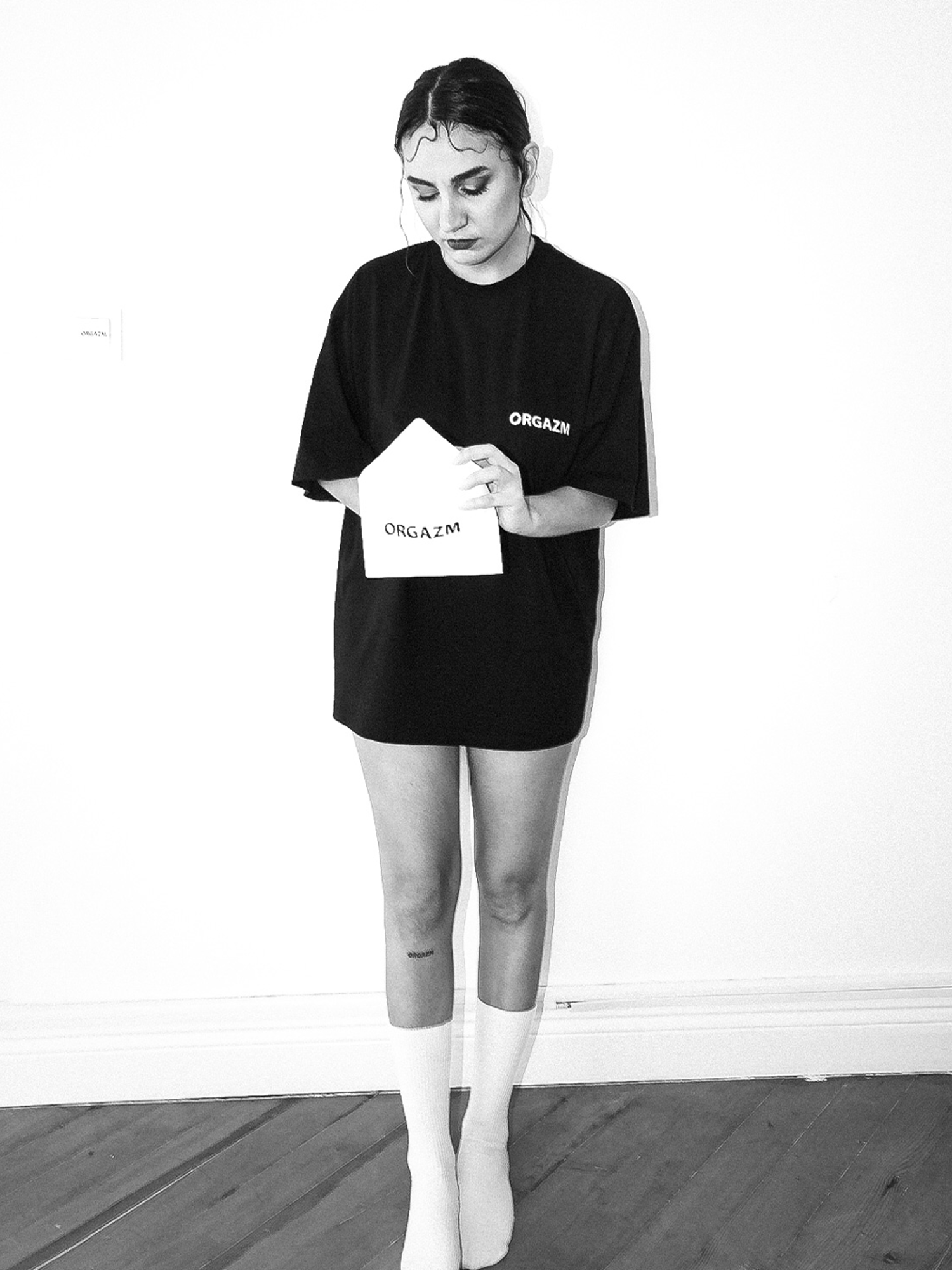 Orgazm Merch Oversize TShirt Göğüs Baskılı III