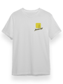 Javascript Baskılı Beyaz Bisiklet Yaka T-shirt