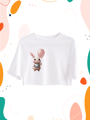 Tavşan ve Balon Crop Top Oversize 9491554