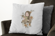 Kahve İçen Kız Yastık