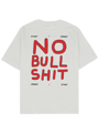 NO BULLSHIT OFF WHITE  KIRMIZI OVERSIZE TSHIRT