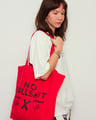 NO BULLSHIT KIRMIZI CANVAS  ÇANTA