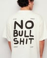 NO BULLSHIT OFF WHITE  SİYAH OVERSIZE TSHIRT