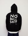 NO BULLSHIT SİYAH OVERSIZE HOODIE