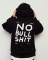 NO BULLSHIT SİYAH OVERSIZE HOODIE